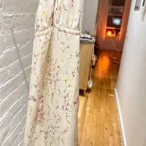 LoveShackFancy Cream Floral Maxi Skirt